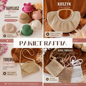 PAKIET RAFFIA - torebka Simply, koszyk Vacanza, torebka Raffinee, kapelusz BASIC
