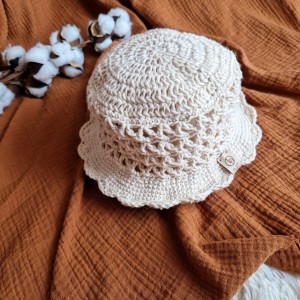 Kapelusz BOHO summer - bawełna i raffia - video kurs szydełkowania dla początkujących