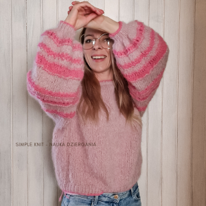 Sweter FLUFFY - video kurs dziergania na drutach dla średniozaawansowanych